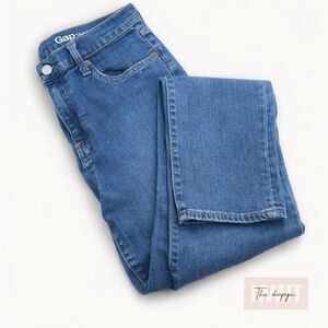 Gap Girlfriend Jeans Size 29 Medium Wash Mid Rise Stretch Denim
